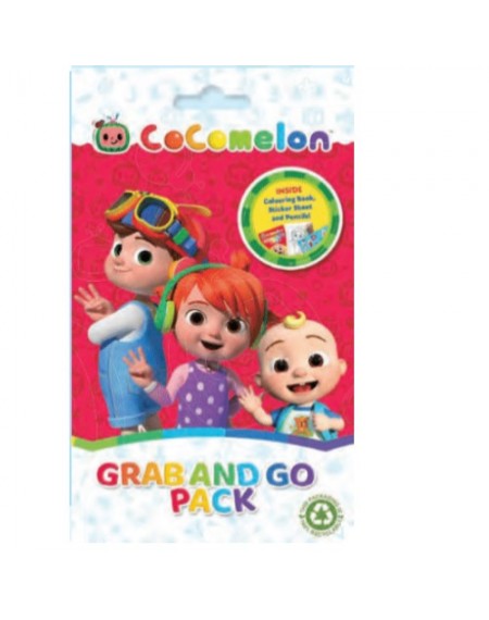 Cocomelon Grab and Go Pack Children Creative Colouring Book Stickers  Crayons Act
