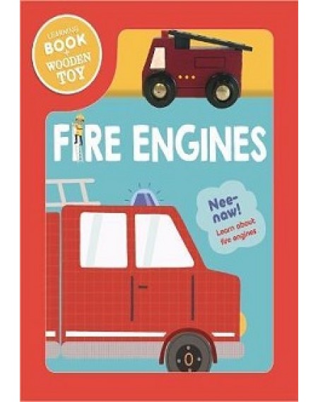 Book & Wooden Vehicle : Fire Engine
