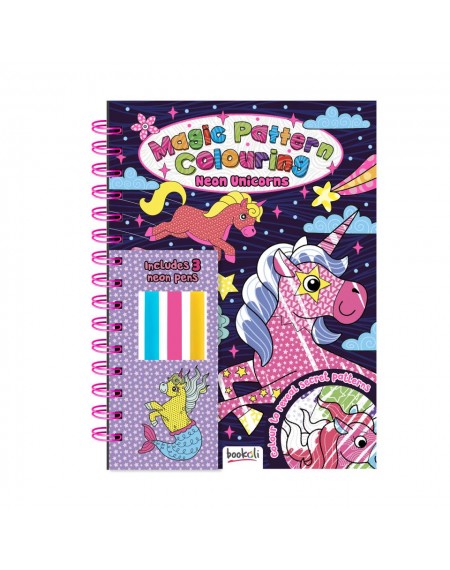 Magic Pattern Colouring Book: Neon Unicorns