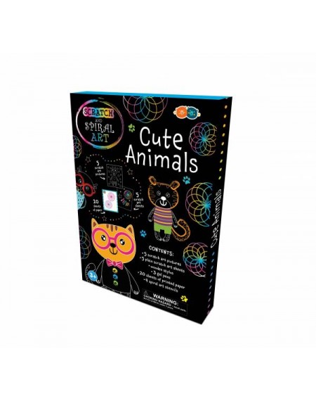 Scratch & Spiral Art  Set - Cute Animals