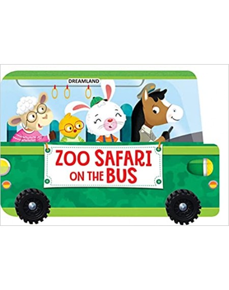 Zoo Safari on the Bus- A Shaped Board book with Wheels