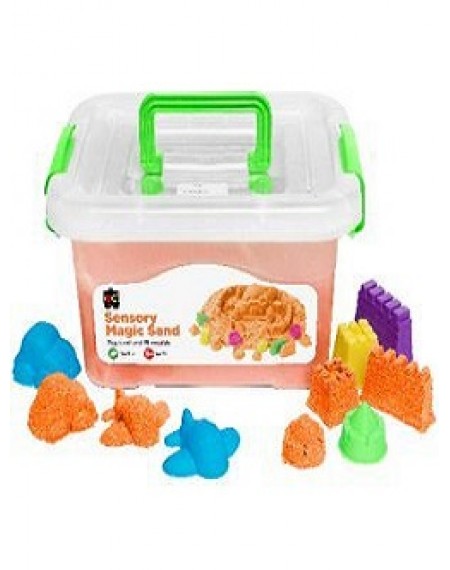 Sensory Magic Sand with Moulds 2kg Tub Orange