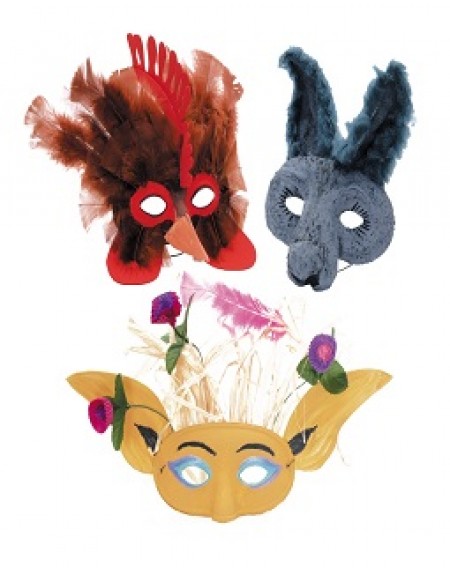 Half Mask Paper Mache With Elastic Pk Of 24