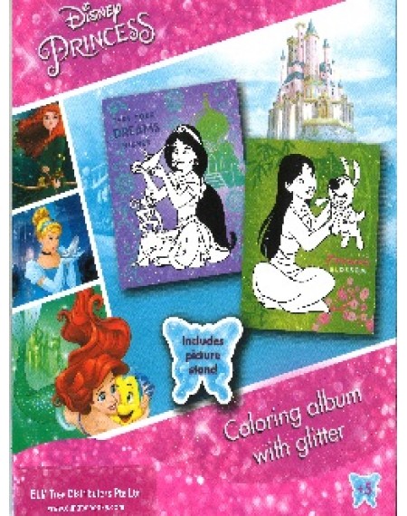Coloring Album With Glitter : Disney Princess