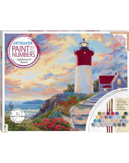 Paint by Numbers Canvas: Lighthouse at Sunset