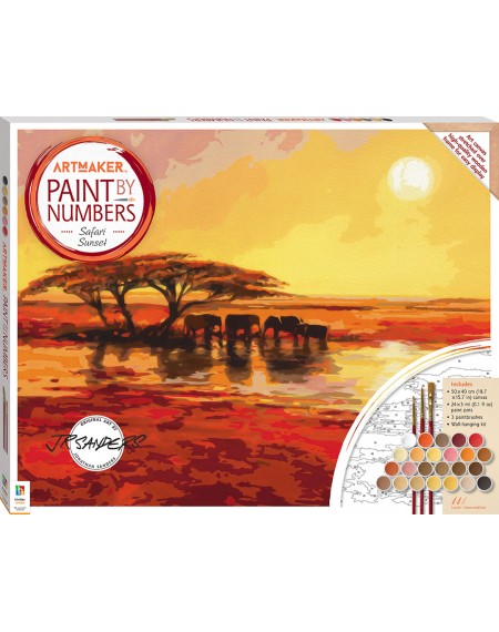 Art Maker Paint by Numbers Canvas Safari Sunset