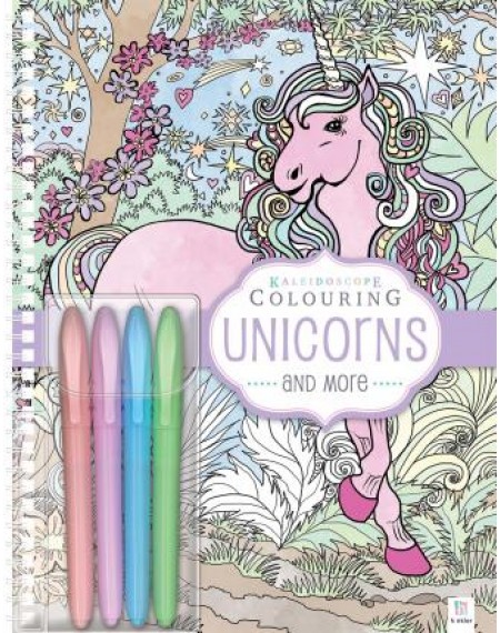 Kaleidoscope Colouring Pastel Markers: Unicorns (spiralbound)