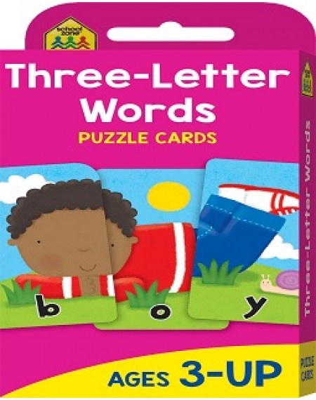 School Zone Three Letter Words Puzzle Cards