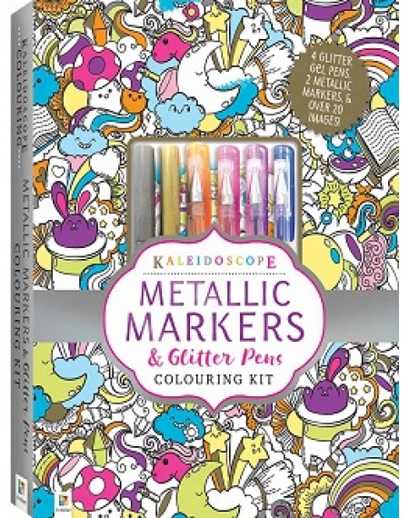 Kaleidoscope Colouring Metallic Markers & Glitter Pens Colouring Kit