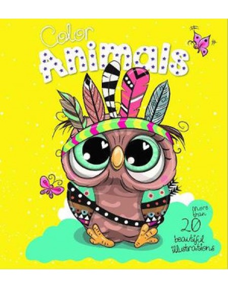 Animal & Neon Glitter Colouring Owl