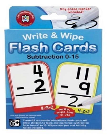 Subtraction Flash Cards Write and Wipe with Marker