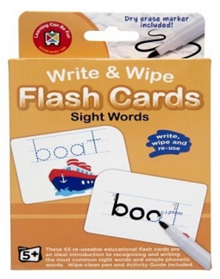 Sight Word Write & Wipe Flashcards with Marker