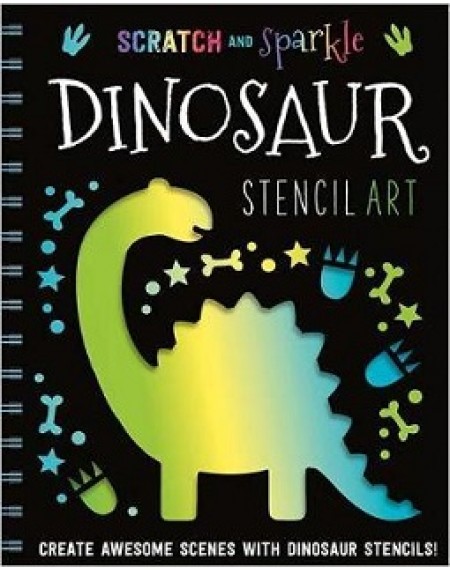 Scratch And Sparkle Dinosaur Stencil Art