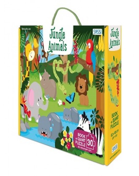 GIANT PUZZLE AND BOOK - JUNGLE ANIMALS - N.E. 2020