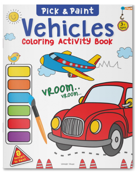 Pick and Paint Coloring Activity Book – Vehicles
