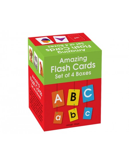 Amazing Flash Cards Set of 4 Boxes (220 Cards, Alphabet, Number, Animals, Colors And Shapes)